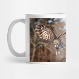 Great Grey Owl swoops down Mug